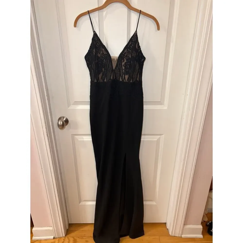 Hello Molly "I Come Alive" Black Maxi Dress Size 6 - Picture 15 of 16